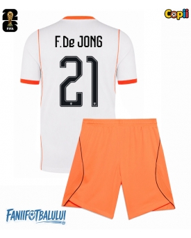 Țările de Jos Frenkie de Jong #21 Echipament de Fotbal Replică Mondial 2026 Copii Deplasare (+ Șorturi)